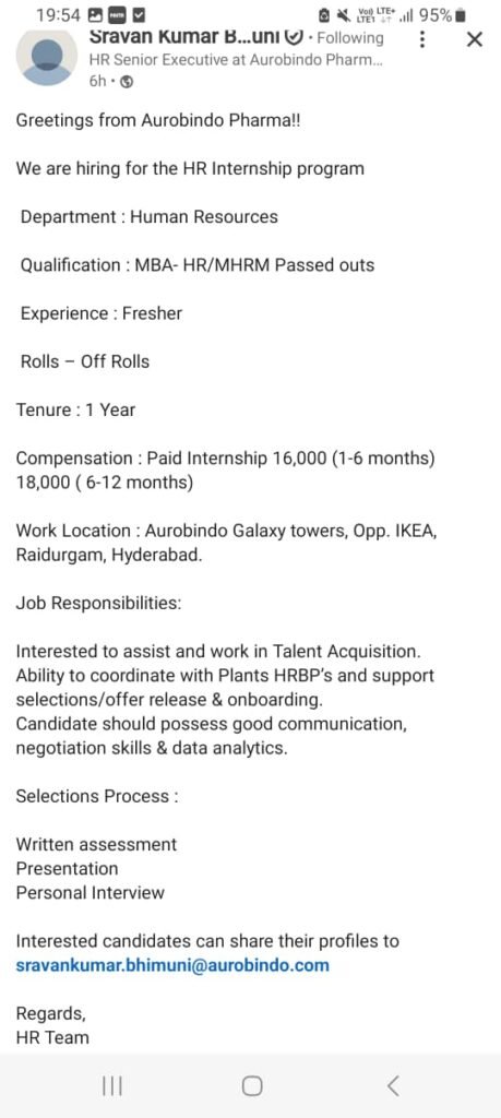 HR internship